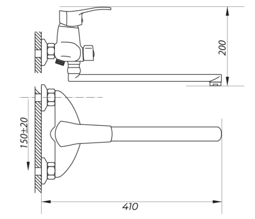 Смеситель для ванны ZERIX NHK 183 ZX0050 - 2