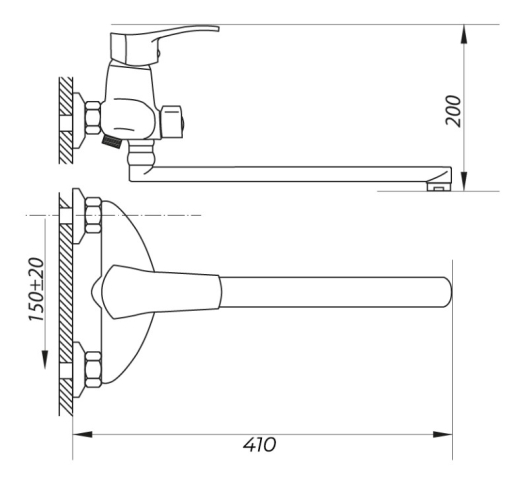 Смеситель для ванны ZERIX NHK 048 ZX0405 - 2