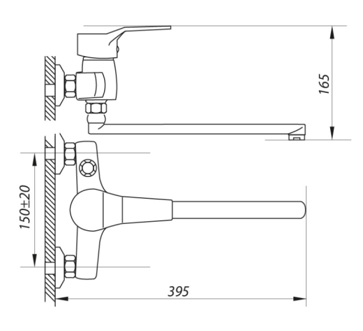 Змішувач для ванни ZERIX NEO 135 ZX0422 - 2