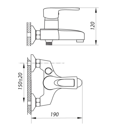 Смеситель для ванны ZERIX FAD 183 ZX2649 - 2
