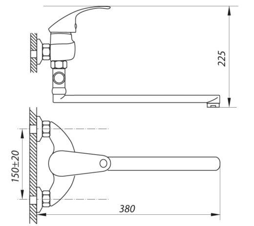 Смеситель для ванны ZERIX EYB 135 ZX0034 - 3