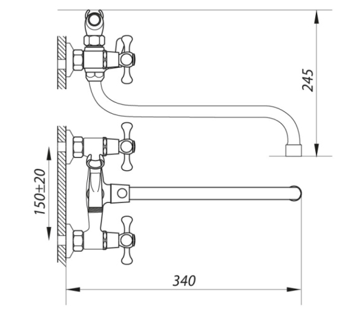 Змішувач для ванни ZERIX DMX 605 ZX0021 - 2