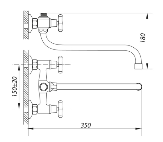 Змішувач для ванни ZERIX JIK7 102-A ZX0408 - 2