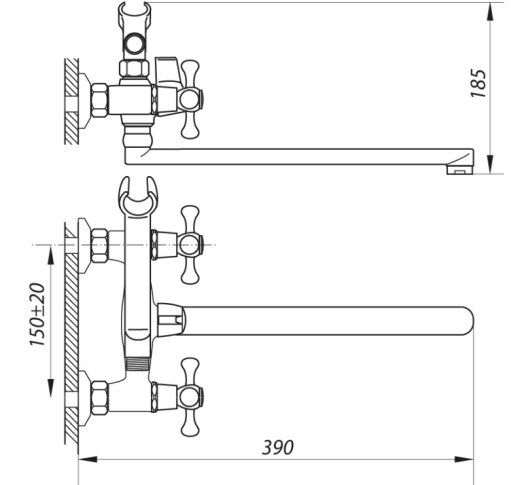 Смеситель для ванны ZERIX DML 827 ZX2996 - 3