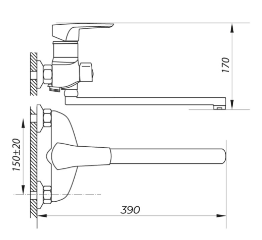 Смеситель для ванны ZERIX NHB 279 ZX2971 - 2