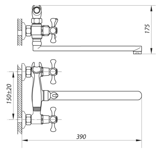 Смеситель для ванной Zerix D4Q 722 ZX2960 Rubber - 2