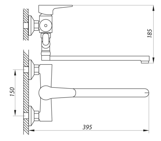 Змішувач для ванни ZERIX PUD7 146 ZX2938 - 2