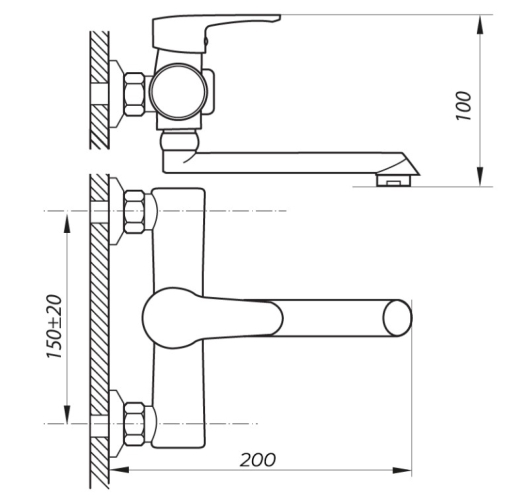 Смеситель для ванны ZERIX PUD3 045 ZX2920 - 2