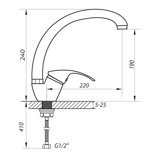 Смеситель для кухни ZERIX YUB 279 ZX2763 - 3