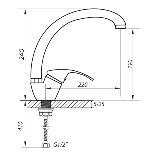Смеситель для кухни ZERIX YUB 181 ZX2762 - 2