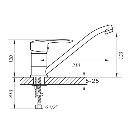 Змішувач для кухні ZERIX PAN-A 181 ZX0054 - 2