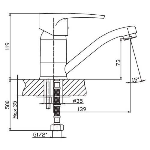 Смеситель для раковины  Haiba Ceba 004-15 HB0029 - 2