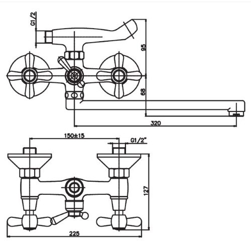 Смеситель для ванны Haiba Dominox 143 HB0070 - 3