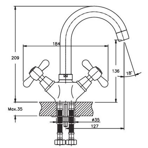 Смеситель для раковин Haiba Dominox 274 HB0087 - 2
