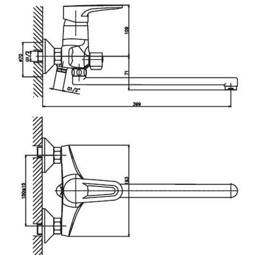 Смеситель для ванны Haiba Opus 006 euro HB0331 - 6