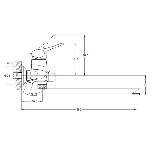 Смеситель для ванны G-Lauf KLO7-A048 - 2