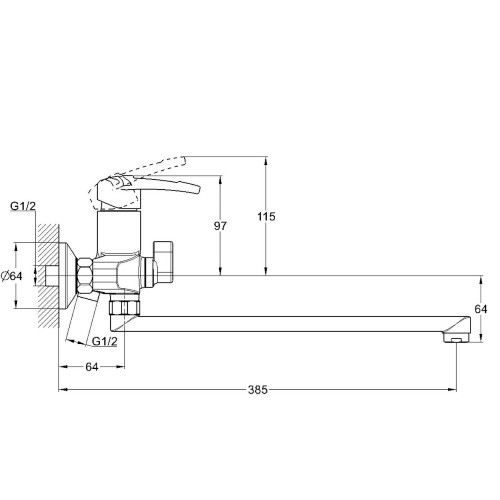 Смеситель для ванны G-Lauf LWF7-A113 - 2