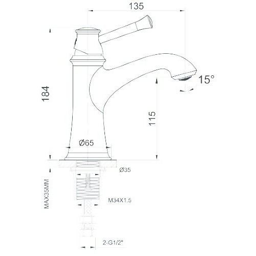 Смеситель для биде Imprese Podzima Zrala ZMK02170807 - 2