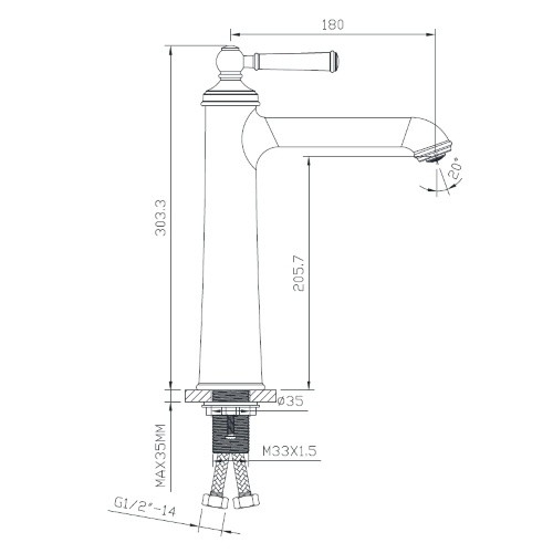 Змішувач для раковини високий Imprese Hydrant ZMK031806011 - 2