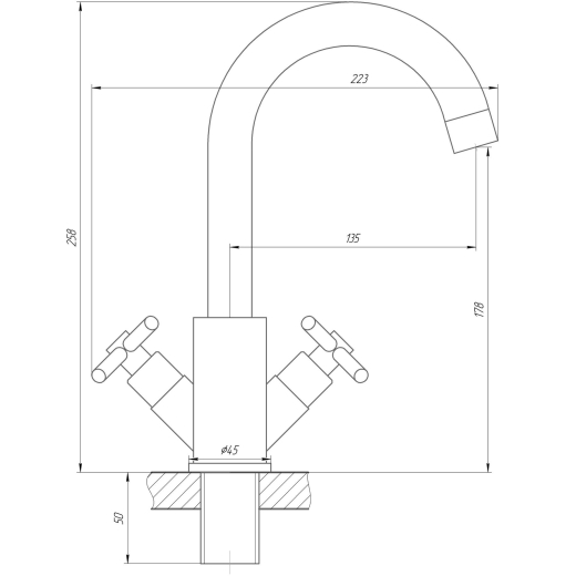 Змішувач для умивальника Globus Lux DUKAT SD4-101RS 97949003041923981 - 000022963 - 6