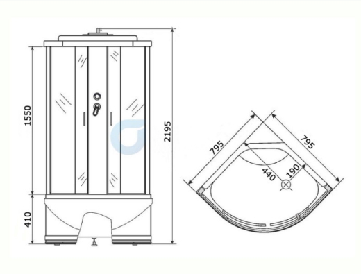 Гідромасажний бокс KO&PO 470 (80) G С10089 - 5