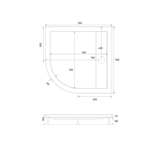 Душевой поддон SHOWER Drop (90x90) С15194 - 2