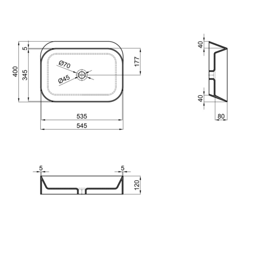 Раковина-чаша Qtap Scorpio 550х390х120 White (QT14112243WN) - 5
