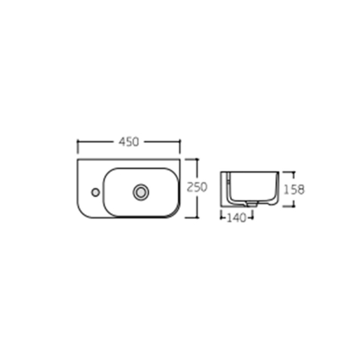 Раковина Qtap Tern 450х250х158 White (QT1711H02RW) - 5