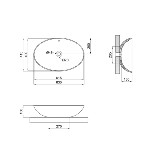 Раковина-чаша Qtap Dove 630x415x160 White (QT06118168W) - 4
