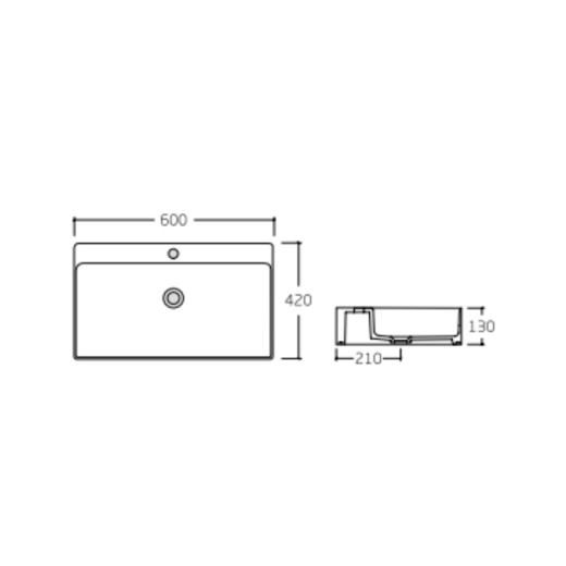 Раковина Qtap Nando LT 600х420х130 White (QT12116146W) - 4