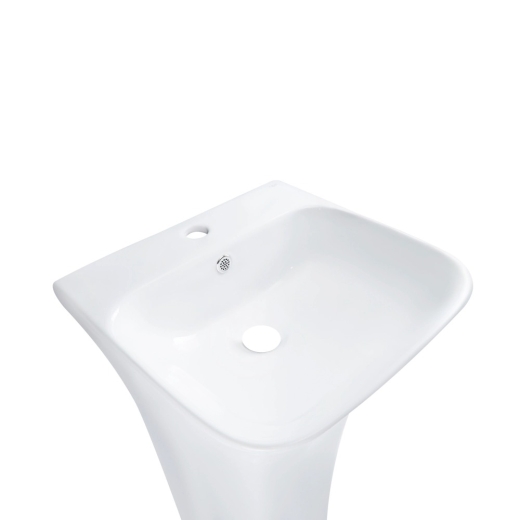 Раковина напольная моноблок Qtap Crow 450x435x835 White без донного клапана (QT0511G315WN) - 3