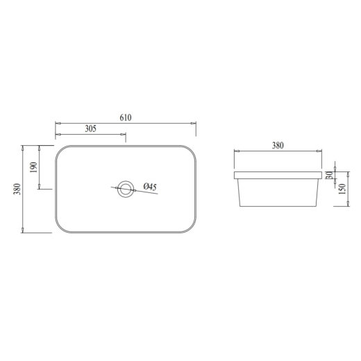 Раковина Qtap Scorpio 610х380х150 White без донного клапана (QT1411K491WN) - 3
