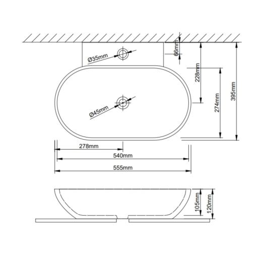 Раковина Qtap Cardinal 565х400х130 White без донного клапана (QT0411K177WN) - 4