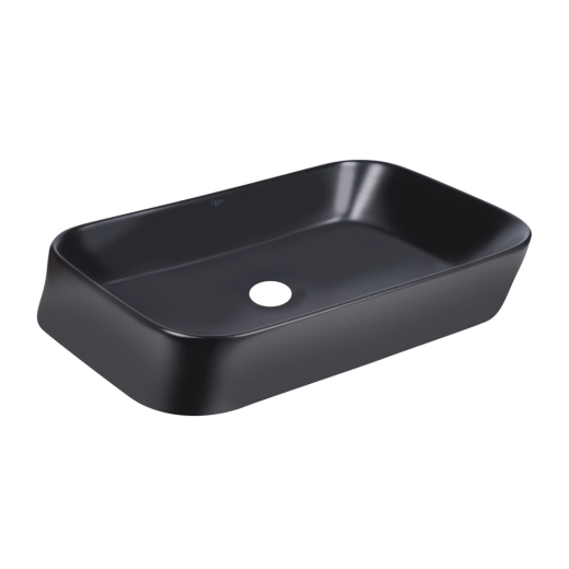 Раковина Qtap Scorpio 550х390х120 Matt black без донного клапана (QT14112243MBN) - 1