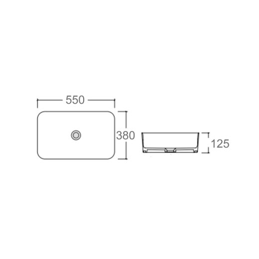 Раковина Qtap Virgo N 550x380x125 мм без донного клапана (QT18116308W) - 5