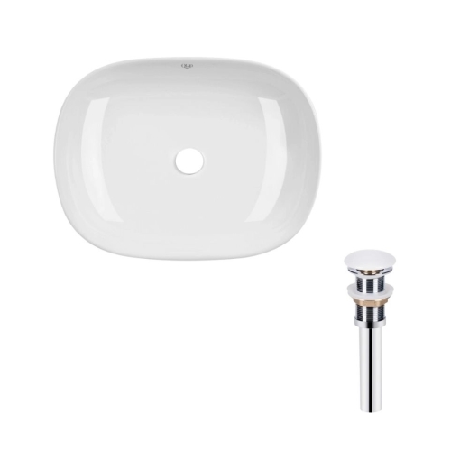 Раковина Qtap Aquarius 465x375x120 White с донным клапаном PU02 (QT21112185WN47295) - 1