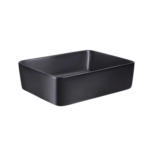 Раковина Qtap Tern 480х370х135 Matt black с донным клапаном PU03 (QT172074MBMBN47300) - 3