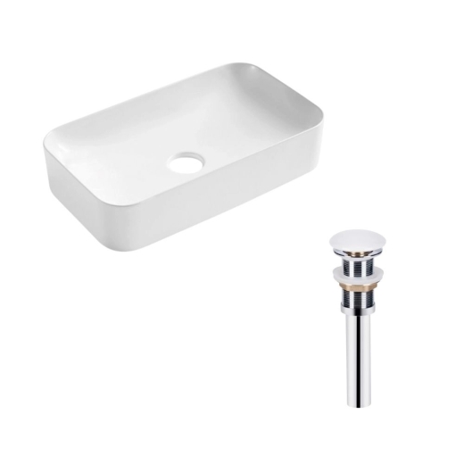 Раковина Qtap Tern 605x350x140 White з донним клапаном PU02 (QT17112270WN47304) - 1