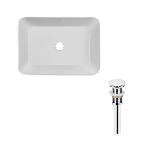 Раковина Qtap Virgo 490х350х110 White з донним клапаном PU02 (QT18112261WN47305) - 1