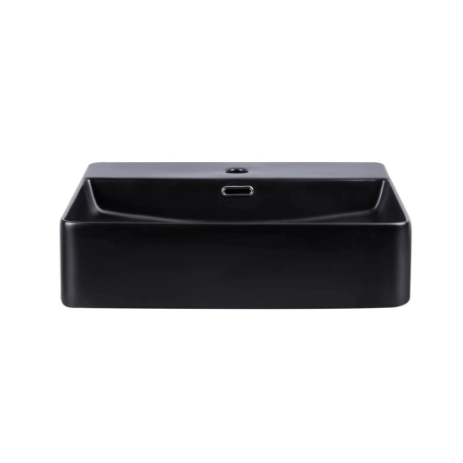 Раковина Qtap Nando LT 500х420х120 Matt black с донным клапаном PU03O (QT12112173SMBMBN47322) - 2