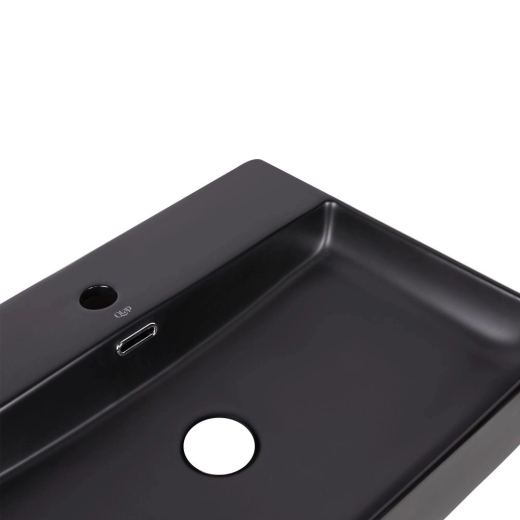 Раковина Qtap Nando LT 500х420х120 Matt black с донным клапаном PU03O (QT12112173SMBMBN47322) - 4