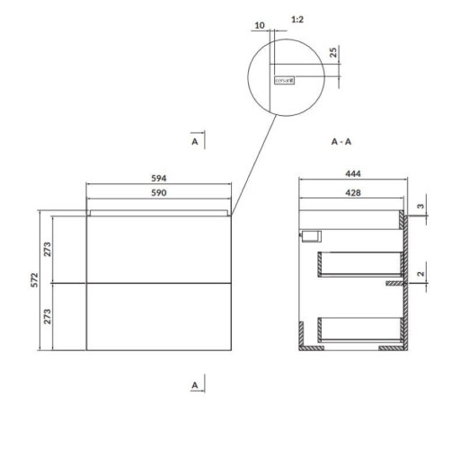 Тумба под раковину Cersanit Larga 60 серая (S932-072) - 3