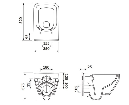 Унітаз підвісний Cersanit B217 Crea Clean on (S701-404) - 4