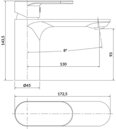 Змішувач для раковини Cersanit Crea чорний (S951-331) - 2