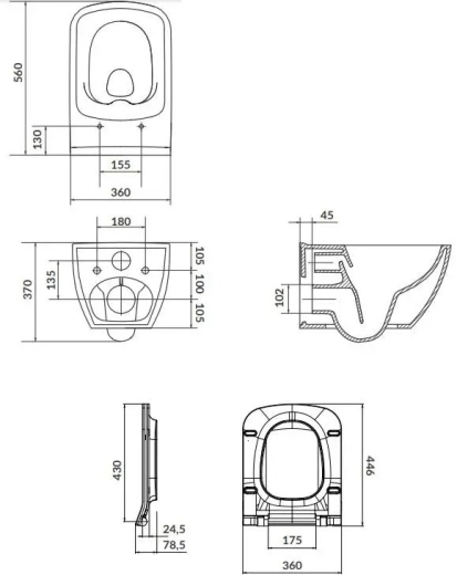 Комплект Cersanit: инсталляция для унитаза Oli 120 Plus + СЕТ b246 Zen Clean On (099949+S701-427) - 6