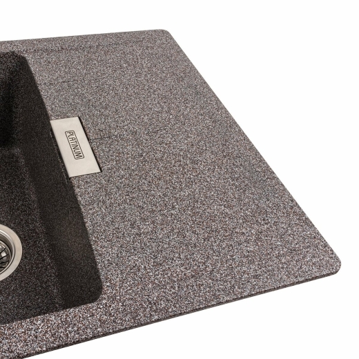 Гранитная мойка для кухни Platinum 6250 Zirkone матовый микс (PLA000040787) - 5