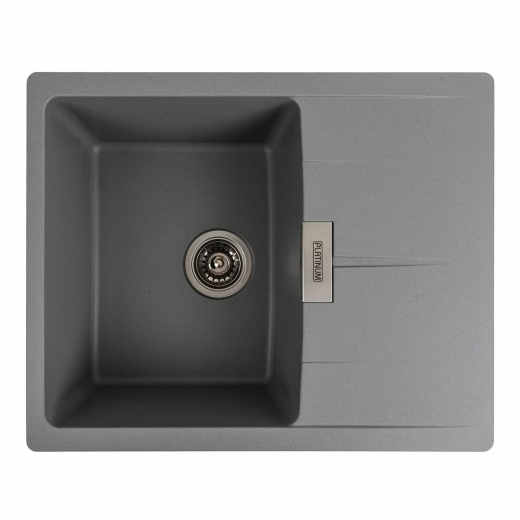 Гранитная мойка для кухни Platinum 6250 Zirkone матовый, серый металлик (PLA000040792) - 1