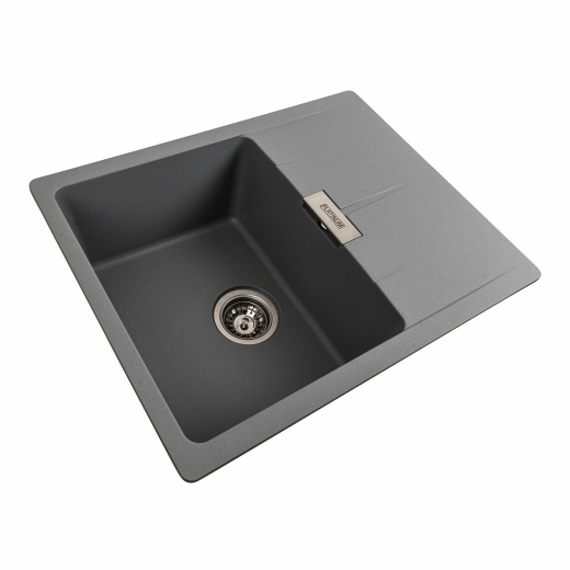Гранитная мойка для кухни Platinum 6250 Zirkone матовый, серый металлик (PLA000040792) - 2