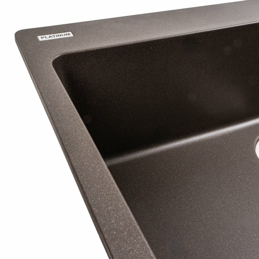 Гранитная мойка для кухни Platinum 7850 Bogema матовая Темная скала (PLA000039641) - 6