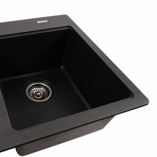 Гранитная мойка для кухни Platinum 7850 Harmony матовый Морион (PLA000040853) - 4